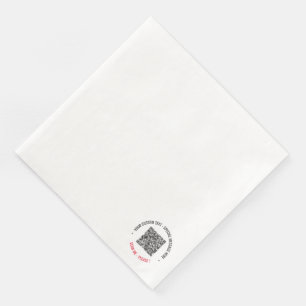 Custom QR Code Scan Info Text and Colours Napkins