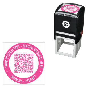 Custom QR Code Scan Info Text and Colours Stamp