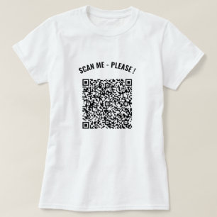 Custom QR Code Scan Info Text Playful T-Shirt Gift