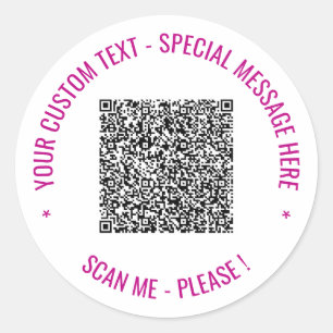 Custom QR Code Scan Info Text Sticker Your Colours