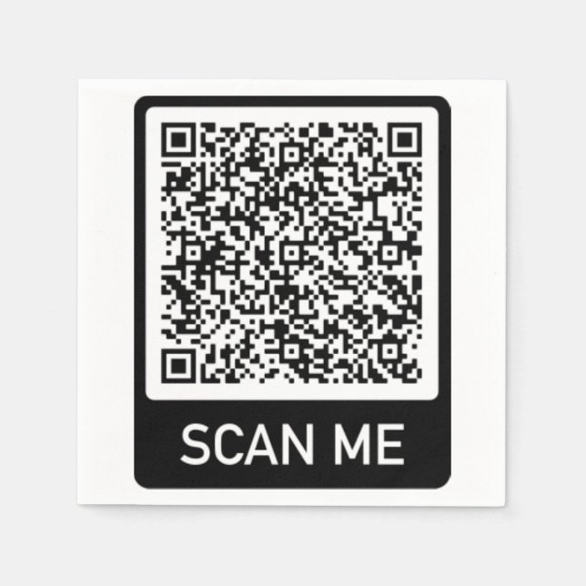 Custom QR Code Scan Info Your Personalised Napkins (Front)