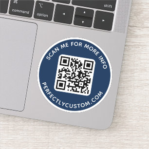 Custom QR code Scan me for more info dark blue