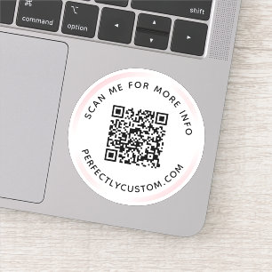 Custom QR code Scan me for more info pink border