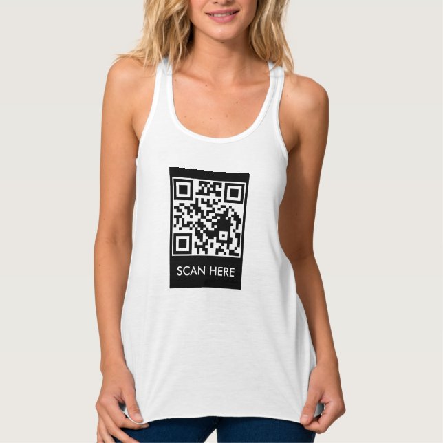 Custom QR Code Scan Me tank top (Front)