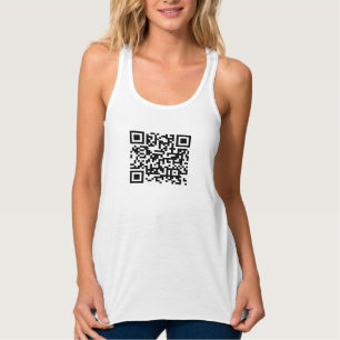 Custom QR Code Scan Me Womens Front & Back Print Singlet