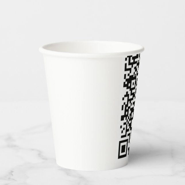 Custom QR Code Scan Paper Cups Your Own Design (Front)
