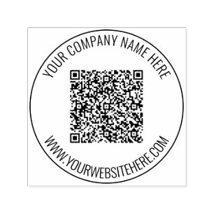 Custom QR Code Scan Text Round Self-inking Stamp