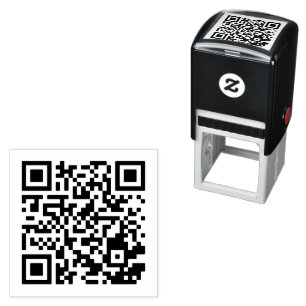 Custom QR Code Self-Inking Stamp 1.5 x 1.5 Inch