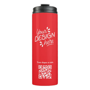 Custom QR Code & Slogan Red/White Tumbler