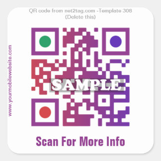 Custom QR code sticker (QR code template #308)