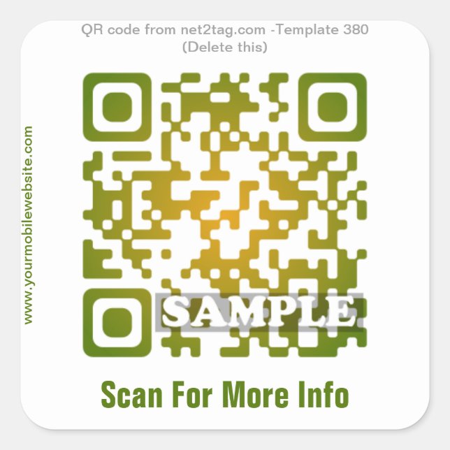 Custom QR code sticker (QR code template #380) (Front)