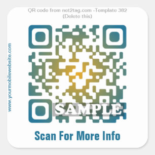 Custom QR code sticker (QR code template #382)