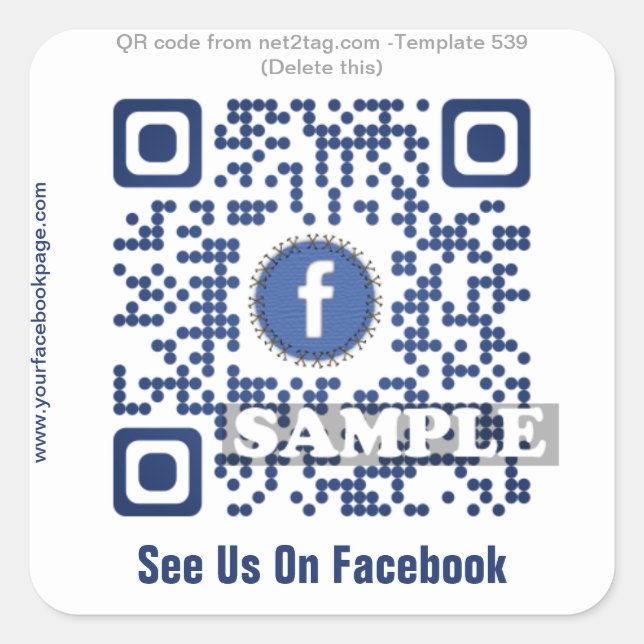 Custom QR code sticker (QR code template #539) (Front)