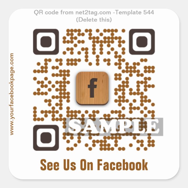 Custom QR code sticker (QR code template QR#544) (Front)