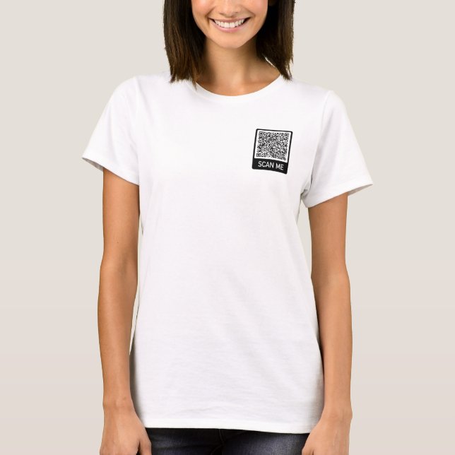 Custom QR Code T-Shirt Scan Info Your Modern Gift (Front)