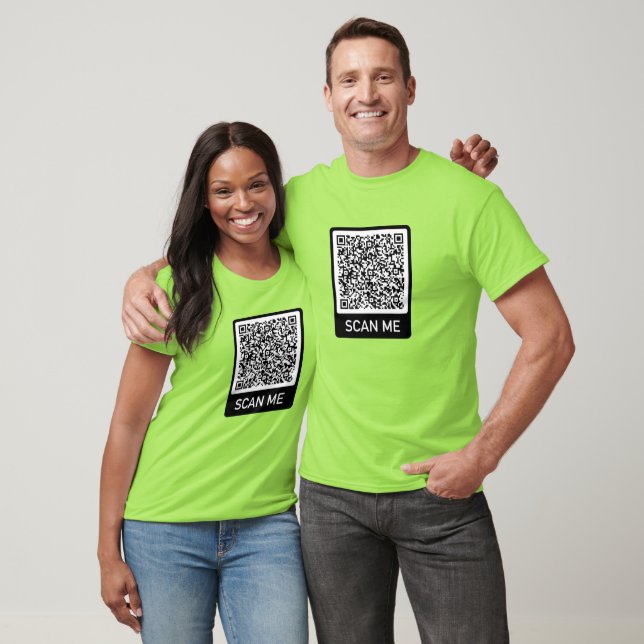 Custom QR Code T-Shirt Scan Text Your Funny Gift (Unisex)