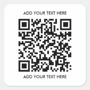 Custom QR Code Template Add Text Square Sticker