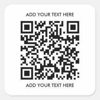 Custom QR Code Template Add Text Square Sticker