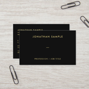 Custom QR Code Template Elegant Black Gold Text Business Card