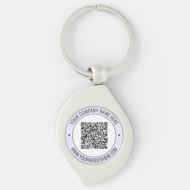 Custom QR Code Text and Colour Promotional Keychai Key Ring (Front)