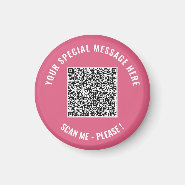 Custom QR Code Text and Colours Magnet Template (Front)