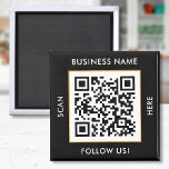 Custom QR Code Text Black White Template Magnet<br><div class="desc">Upload a QR code, add text, and easily create your personalised magnet. Click EDIT DESIGN to change the background colour or text colour. You can TRANSFER this DESIGN on other Zazzle products and adjust it to fit most of the Zazzle items. Standard Studio designs are made in high-resolution graphics for...</div>