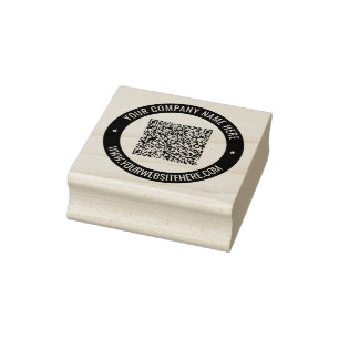 Custom QR Code Text Colour Rubber Stamp Template