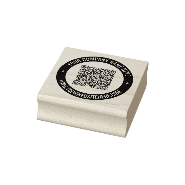 Custom QR Code Text Colour Rubber Stamp Template (Stamp)