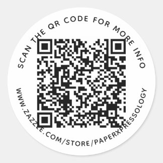 Custom QR Code Text Favour Gift Label Sticker
