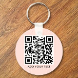 Custom QR Code Text Modern Blush Pink Business Key Ring<br><div class="desc">Upload a QR code, add text, and easily create your personalised keychain. Click EDIT DESIGN to change the background colour or text colour. You can TRANSFER this DESIGN on other Zazzle products and adjust it to fit most Zazzle items. Standard Studio designs are made in high-resolution graphics for a professional...</div>