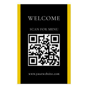 Custom QR Code Text Modern Business Glossy Poster