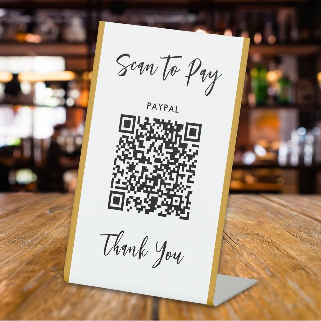 Custom QR Code Text Scan to Pay Business Pedestal Sign (Creator Uploaded)
