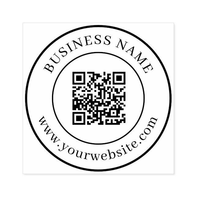 Custom QR Code Text Template Classic Round Rubber Stamp (Imprint)