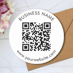 Custom QR Code Text Template Classic Round Sticker<br><div class="desc">Upload a QR code, add text, and easily create your personalised sticker. Click CUSTOMIZE FURTHER to change the background colour or text colour. You can TRANSFER this DESIGN on other Zazzle products and adjust it to fit most of the Zazzle items. Standard Studio designs are made in high-resolution vector graphics...</div>