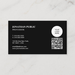 Custom QR Code Upload Your Logo Black And White Business Card