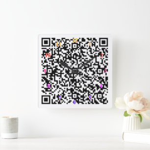 Custom QR Code Wall Clock Personalised Gift