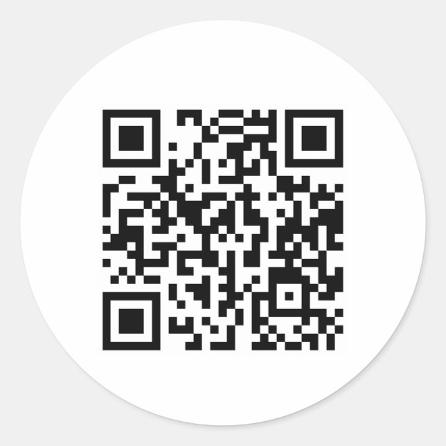 Custom QR Code White Round Stickers (Front)
