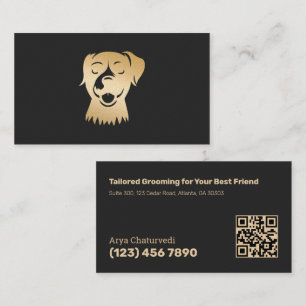 Custom QR Dog Grooming Calling Card