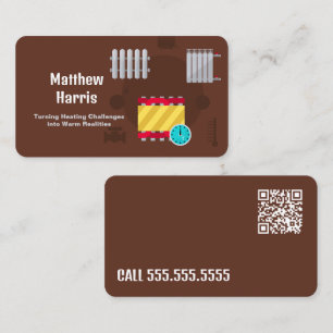 Custom QR Heating Engineer Business Card