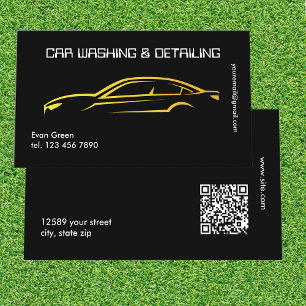 Custom QR Luxurious Car Detailing Business Card