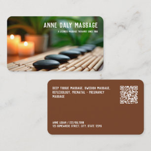 Custom QR Massage Spa Business Card