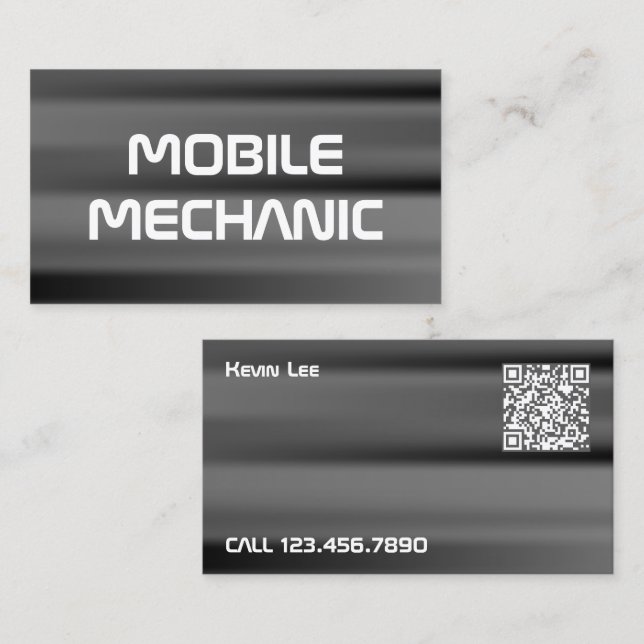 Custom QR Mobile Mechanic Business Card (Front/Back)