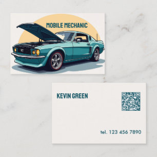 Custom QR Mobile Mechanic Business Card