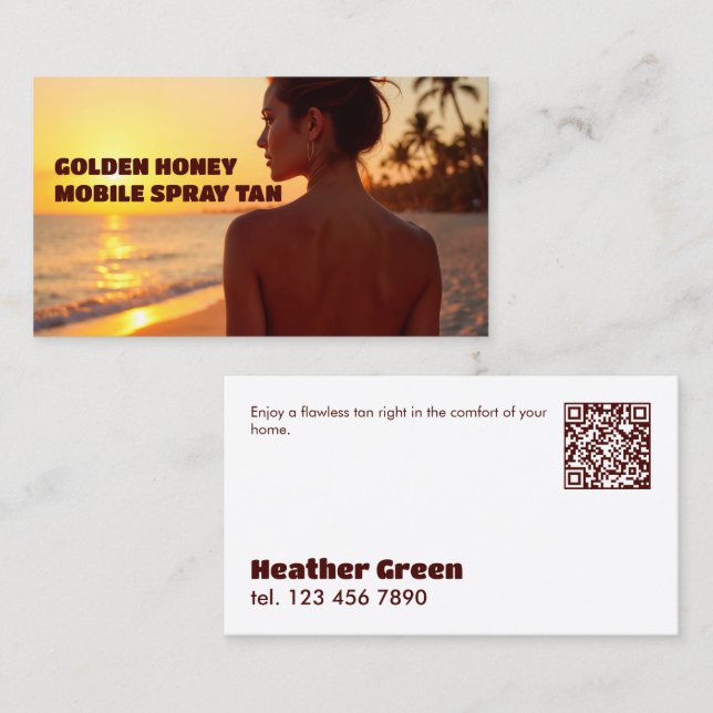 Custom QR Mobile Spray Tanning Business Card (Front/Back)