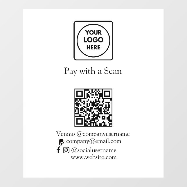 Custom QR Pay | Venmo & PayPal Logo Display (Sheet)