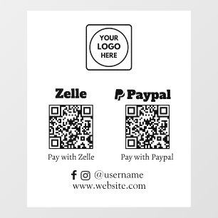 Custom QR Payment Zelle & PayPal Scan Logo