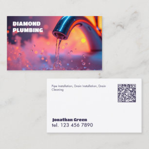 Custom QR Plumber Business Card