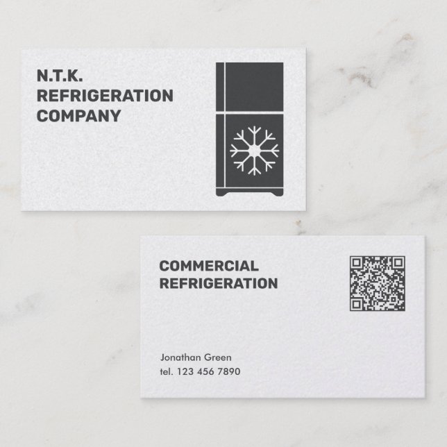 Custom QR Refrigeration Business Card (Front/Back)