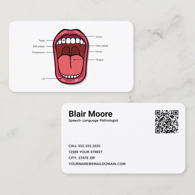 Custom QR Speech Therapist Business Card (Front/Back)