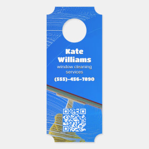 Custom QR Window Cleaning Door Hanger